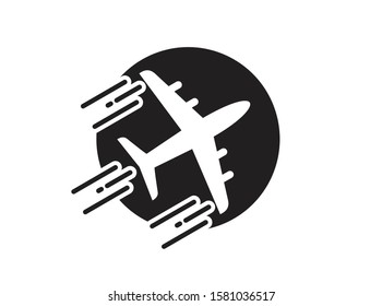 Flying airplane icon vector illustration