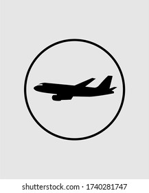 FLYING AIRPLANE ICON VECTOR LOGO