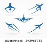 Flying up airplane icons. Takeoff plane symbol. Vector illustration