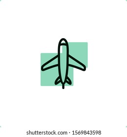 Flying Airplane for mobile and web design.