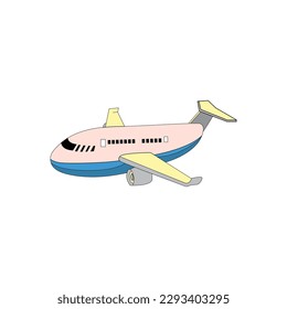 Flying Airplane on the sky vector design. plane flying mood icon illustrations isolated.