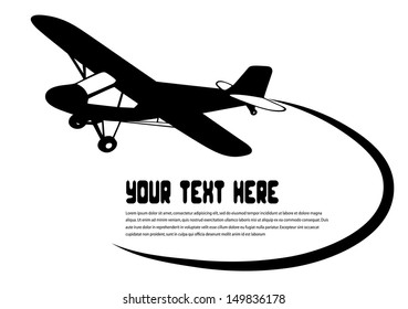 flying airplane on a white background