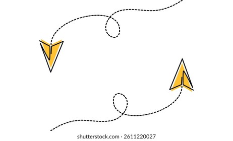Flying airplane in outline doodle style, vector design eps 10, design for business, social media, creativity, startup concepts, and digital presentations