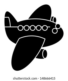 Flying airplane sign, vector illustration