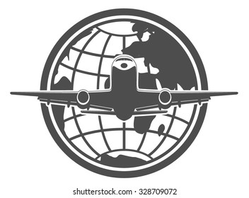 flying airplane sign. vector illustration