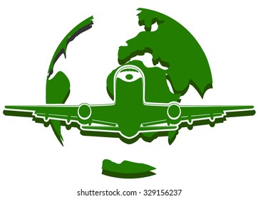 flying airplane sign. vector illustration 6
