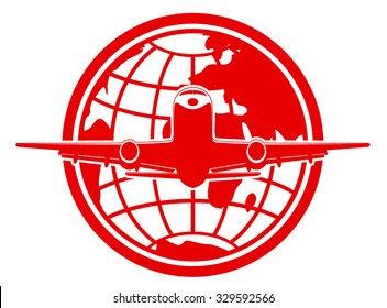flying airplane sign. vector illustration 3