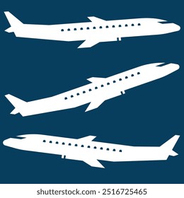 flying airplane silhouette illustration vector