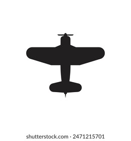 Flying Airplane Silhouette Vector Illustration