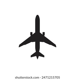 Flying Airplane Silhouette Vector Illustration