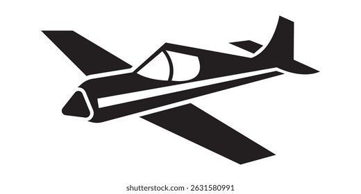 Flying airplane silhouette vector illustration