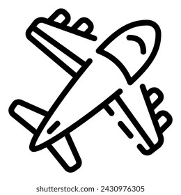 Símbolo de logotipo de línea simple de avión volador