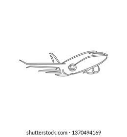 Flying airplane - stylized icon. Element of Airport for mobile concept and web apps icon. Outline, thin line icon for website design and development, app development