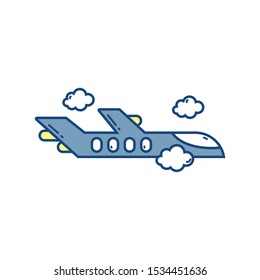 flying airplane travel aviation transport airport vector illustration