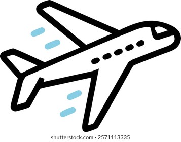 Flying airplane vector icon — Vector