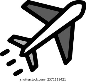 Flying airplane vector icon — Vector