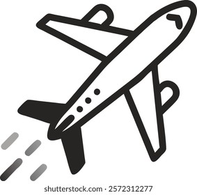 Flying airplane vector icon — Vector