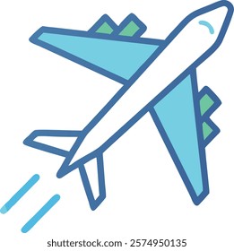 Flying airplane vector icon — Vector