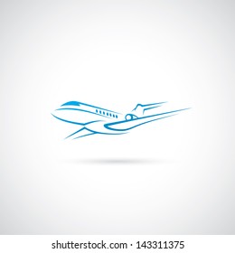 Flying Airplane - vector illustration