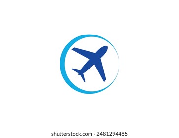 Logotipo de Vector de avión volador. Logotipo de viaje moderno.