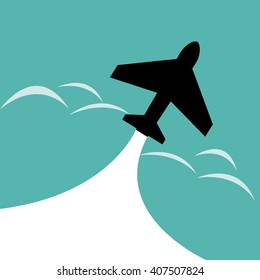 Flying airplane-vector design