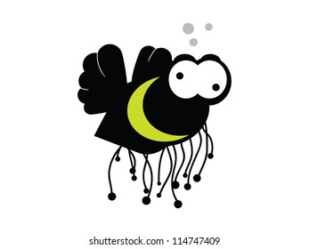 Flying Alien Bug Character.