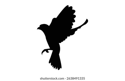 Flying Altamira oriole bird Silhouette Design  And Vector Illustration. 