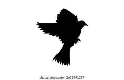 Flying Altamira oriole bird Silhouette Design  And Vector Illustration. 