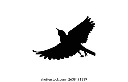Flying Altamira oriole bird Silhouette Design  And Vector Illustration. 
