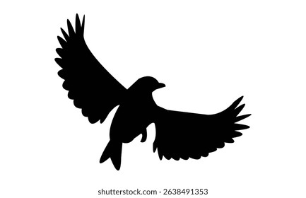 Flying Altamira oriole bird Silhouette Design  And Vector Illustration. 