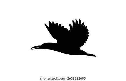 Flying Amazon kingfisher bird Silhouette Design  And Vector Illustration. 

