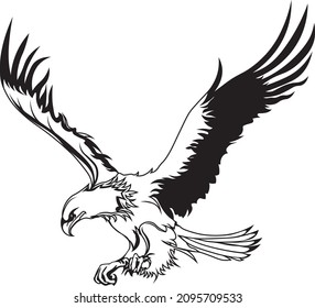 Flying American eagle SVG design for patriotic logos and signs svg