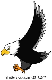 Flying American eagle - vector illustration.