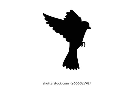 Flying American Tree Sparrow bird Silueta Diseño Y Ilustración vectorial. 