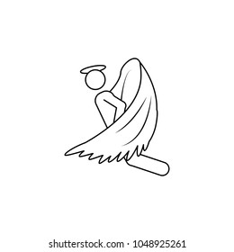 flying angel icon. Element of angel and demon icon for mobile concept and web apps. Thin line  icon for website design and development, app development. Premium icon on white background