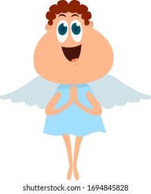 Flying angel, illustration, vector on white background