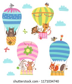 Flying Animals Cute Illustration