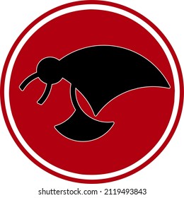 Flying Ant logo illustration design. symbol on red background.
