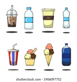 Beliebige Drink-Vektorgrafik-Illustration fliegen