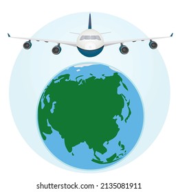 Flying around the globe. vector