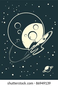 flying around the moon