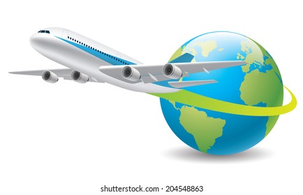 Flying Around World Stock Vector (Royalty Free) 204548863
