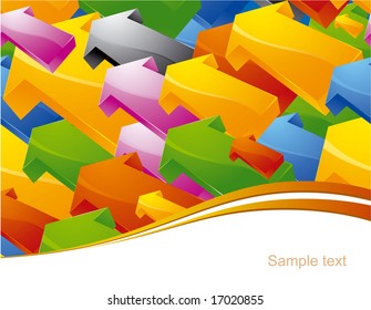 Flying arrow background. Vector.