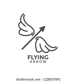 Flying arrow graphic design template vector