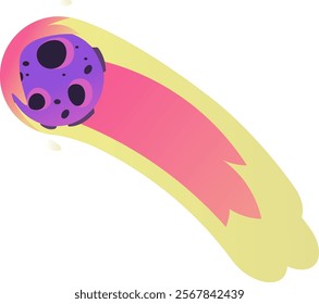 Flying Asteroid In Space Vector Illustration