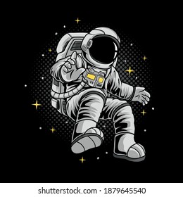 Flying astronaut man vector illustration