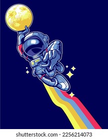 "flying astronaut" vector illustration design.
The design is suitable for use on t-shirts and posters