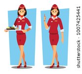 flying attendants  ,air hostess  , Vector illustration cartoon character