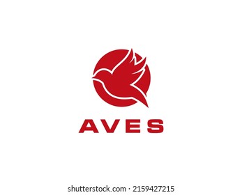 Flying Aves Bird Logo design for Outdoor, Apparel, Aircraft. Usable for Business and Branding Logos. Flat Vector Logo Design Template.