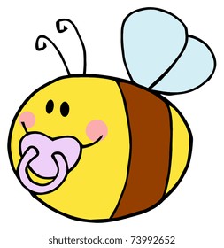 Flying Baby Bee Cartoon Character